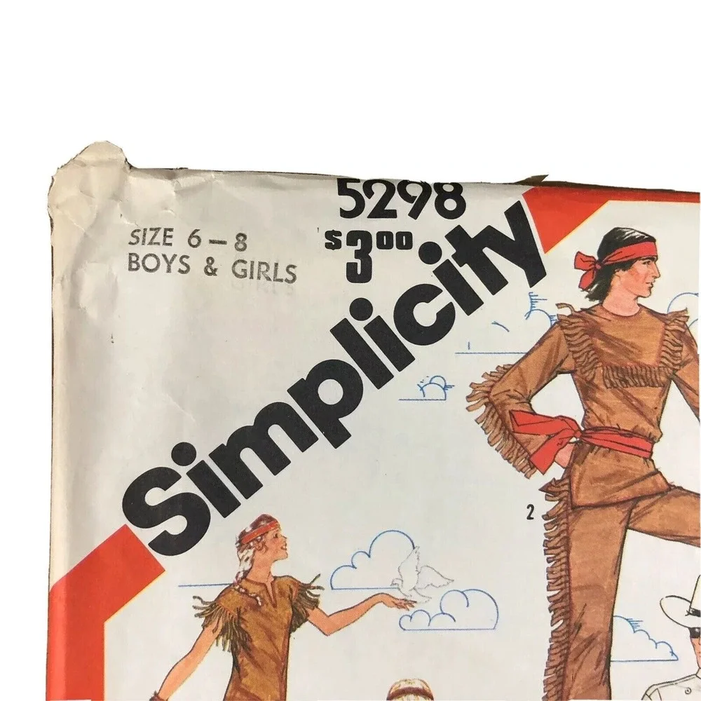 Simplicity #5298 VTG Lone Ranger‎ Uncut Sewing Pattern Boys Girls 6-8 Costume